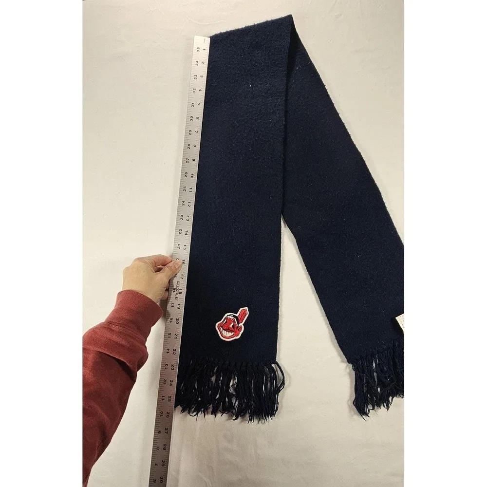Cleveland Indians MLB Winter Scarf Navy Blue‎ Fringe Knit 